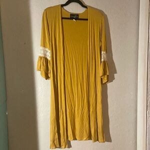 Bell sleeve yellow cardigan cover